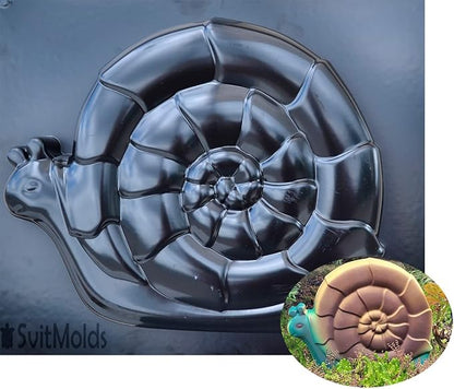 SvitMolds Concrete Mold DIY Snail Stepping Stone Mould Concrete Cement Mould ABC Plastic Pulmonata Garden and Yard Decor Garden Path D74