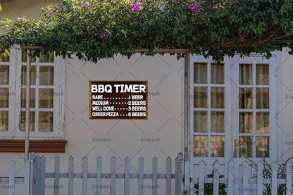 Funny Kitchen BBQ Timer Vintage Signs Metal Retro Barbecue Sign Grilling For Outdoor garden Backyard Bar Kitchen tin Signs Patio poster 8x12inch