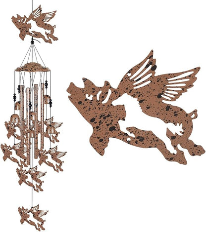 37" Flying Pigs Wind Chimes for Garden,Home,Balcony,Yard,Outdoor Decor, Sympathy Wind Chimes, Wind Catcher, Blessing Wind Bell, Pig Ornament Gifts for Mom, Pig Lovers,Grandma, Family, Women, Friend