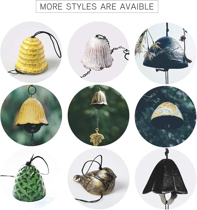Japanese Traditional Lucky Small Wind Chimes for Outside, Iwachu Cast Iron Bless Temple Wind Bell Memorial and Sympathy Leaf Wind Chimes Indoor Garden Bell, Patio, Balcony (Maple Leaf)