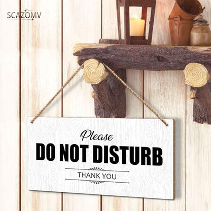 SCAZOMV Please Do Not Disturb Thank You Wood Sign Decor Funny Rustic Wood Front Door Sign Vintage Wall Hanging Plaque Porch Yard Studio Office Home Farmhouse Decor 10''x 5''