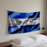 El Salvador And Hondurans Honduras Flag 3x5 Ft Double-Sided Printed Indoor/Outdoor Flag Polyester Fabric Decorative Banner With 2 Brass Grommets 3x5 Foot National Flags For Outside