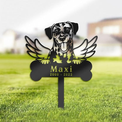 Custom Husky Dog Memorial Stake with Name,Metal Garden Stake Decoration for Cemetery Lawn,Sympathy Sign,Metal Pet Grave Marker,Remembrance Stake,Custom Iron Signs Ornament for Dog Mom