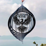 Personalized Phoenix Metal Wind Spinner, Custom Outdoor Ornament for Yard Display, Kinetic Art Sculpture, Symbolic Gift (Phoenix Garden Wind Spinner)