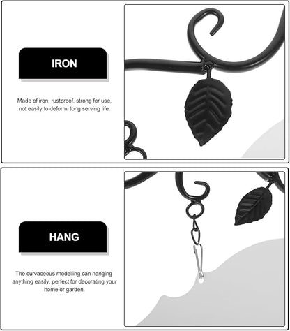 Hanging Sign Bracket with Blank Board, Wrought Iron Wall Hanger DIY Double-sided Signs Outdoor Wreath Hanger Flower Pot Brackets for Outdoor Business, Classroom Door, Home Farmhouse Decor