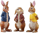 Lartiso Deco Garden Statues Bunny Polyresin Statue,Three Cute Rabbits Standing,Animal Decoration Indoor and Outdoor,for Home Garden Patio