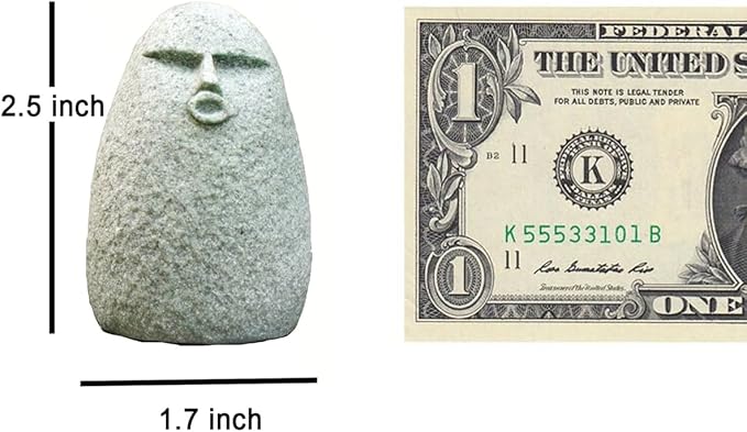 Cute Stone Primitive Man Figurine: Funny Stoneman Statue for Outdoor Decor, Carving Face Garden Home Decoration Fish Tank Ornament - Stone Man A