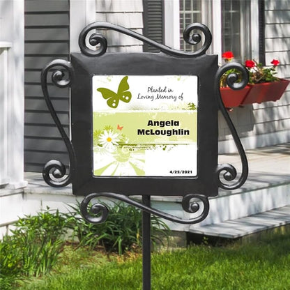 GiftsForYouNow Personalized Planted in Loving Memory Garden Stake, 28 x 8.5 Inches Butterfly