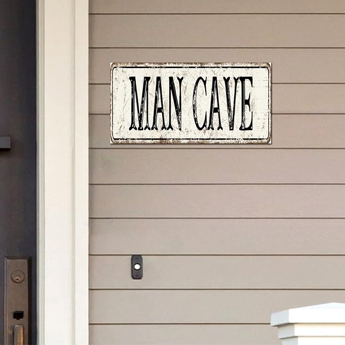 Madcolitote Rustic Man Cave Wood Signs Man Cave Custom Street Sign Vintage Wood Plaque Farmhouse Wall Art Farmhouse Wall Decor for Home Bars Clubs Cafes Man Cave Party 6x12in