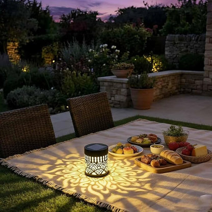 Decorative Solar Mandala Lights, Solar Mandalas Lights Outdoor, Waterproof and Windproof, Metal Solar Powered Outdoor Deck Step Wall Lights, for Garden Post Patio Backyard Yard Decor (1 PCS)