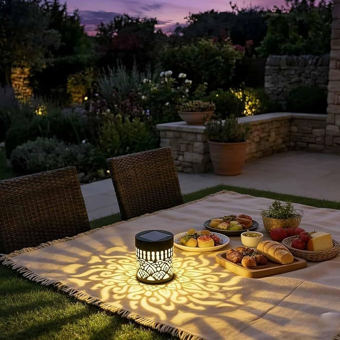 Decorative Solar Mandala Lights, Solar Mandalas Lights Outdoor, Waterproof and Windproof, Metal Solar Powered Outdoor Deck Step Wall Lights, for Garden Post Patio Backyard Yard Decor (2 PCS)
