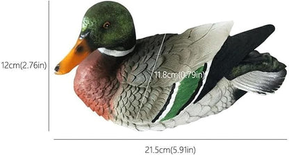 Garden Statues Pond Floating Duck Sculpture Creative Resin Duck Statue Realistic Duck Decoy for Fish Tank Garden Animal Cute Outdoor Yard Ornaments Decor