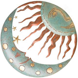 NUEAYMS Boho Wall Decor, Metal Sun Wall Art Decor with Moon & Stars, Hanging for Indoor Outdoor Patio Garden Wall Sculpture Decoration
