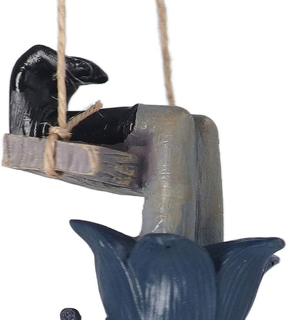 Outdoor Cute Hanging Statue Hanging Elf Statue Resin Swinging Garden Decoration Swing Elf Figurine for Fairy Garden Outdoor