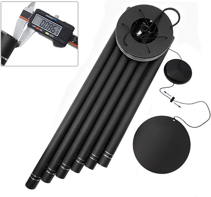 Extra Large Wind Chimes for Outside Deep Tone - Engraved Lines of Aluminum Tubes, Total 50 in Black Deep Tone Wind Chimes, Memorial Sympathy Gifts, Soothing Wind Chime Outdoor Garden Decor