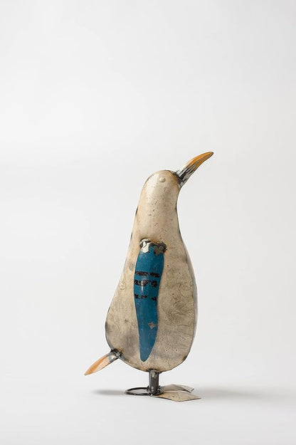 De Kulture Handcrafted Recycled Iron Penguin Decorative Collectible Figurine showpiece Beautify Home Office Holiday décor| Ideal for Garden Balcony Terrace Decoration, 4.5x7x13 (LWH) inches