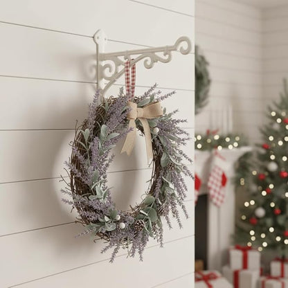 Comfy Hour 11" Heavy Duty White Cast Iron Wall Mount Bracket, Decorative Plant Hanger for Outdoor Garden & Indoor Home, Vintage Metal Hook for Bird Feeders, Wind Chimes & Lanterns, 1 pc