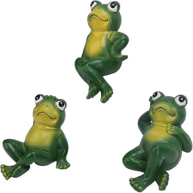 Cute Statues Garden Outdoor Ornament 3Pcs Innovative Simulation Statues Backyard Decor