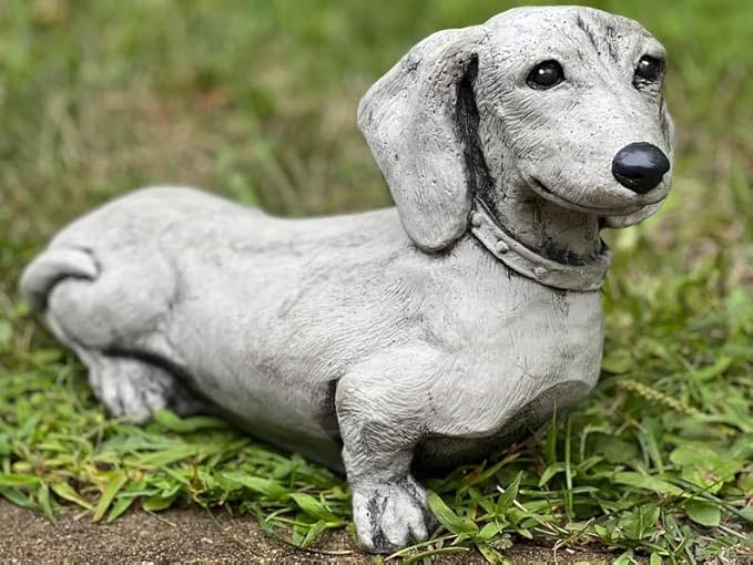 Dachshund Figure Gift Dog Lover Backyard Decor Garden Statue Concrete pet Outdoor Sculpture Pet Decor Dog Statue Memorial Stone