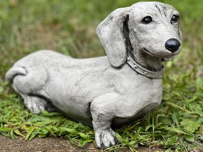 Dachshund Figure Gift Dog Lover Backyard Decor Garden Statue Concrete pet Outdoor Sculpture Pet Decor Dog Statue Memorial Stone