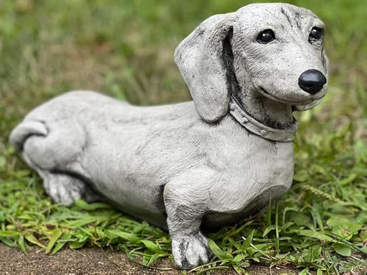 Dachshund Figure Gift Dog Lover Backyard Decor Garden Statue Concrete pet Outdoor Sculpture Pet Decor Dog Statue Memorial Stone