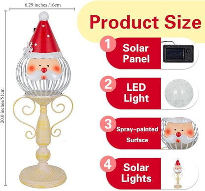 Santa Christmas Solar Lanterns for Outside,Solar Lanterns Outdoor Waterproof, Gift for Garden Pathway Yard Christmas Decorations