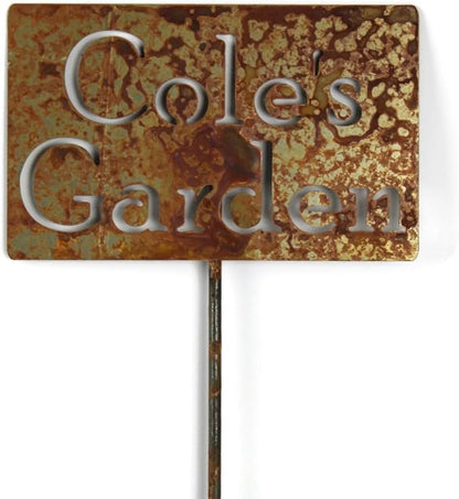 Classic Metal Garden Markers Clearance Items 20 to 33 Inches Tall (Cole's Garden 21", Naturally Rusted)