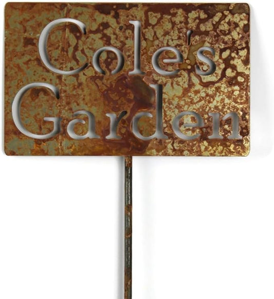 Classic Metal Garden Markers Clearance Items 20 to 33 Inches Tall (Cole's Garden 21", Naturally Rusted)