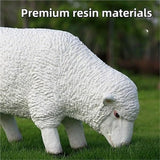 Sheep Garden Statue, Simulation Sheep Sculpture, Outdoor Resin Lamb Standing Ornament, Farm Animal Statue for Farm, Yard, Lawn(22.8x8.7x18.5in)