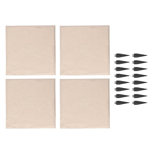 Pwshymi Stepping Stone Weatherproof Decorative Textured Pathway Outdoor Garden Dcor for Lawn, 4 Pack (Beige)