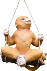 Cute Statues Garden Sculpture Outdoors Climbing Monkey Tree Hanging Backyard Decor(A)