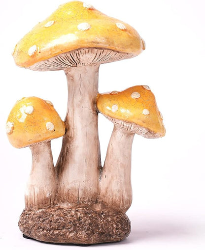 SEINHIJO Mushroom Decor Sculpture Garden Gifts Statue Outdoor Fairy Figurine Modern Patio Arts Polyresin 7.1inch