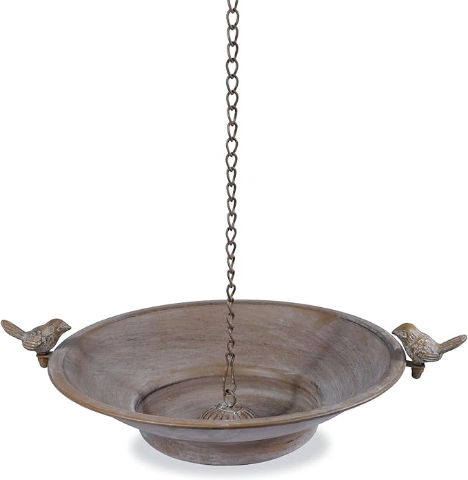 HOUYANG 12.4" Rain Chain Basin,Replacement for Standard Rain Chain Anchor,Metal Rain Chain Bowl,Outdoor Garden Yard Decor