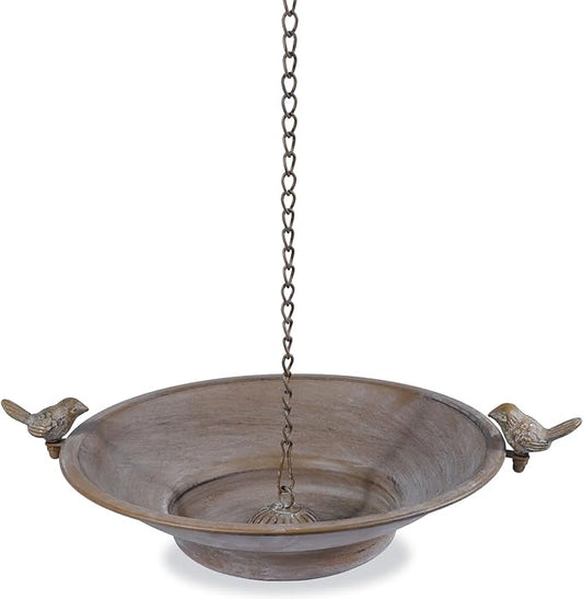 HOUYANG 12.4" Rain Chain Basin,Replacement for Standard Rain Chain Anchor,Metal Rain Chain Bowl,Outdoor Garden Yard Decor