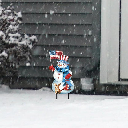 Briarwood Lane American Snowman Metal Art