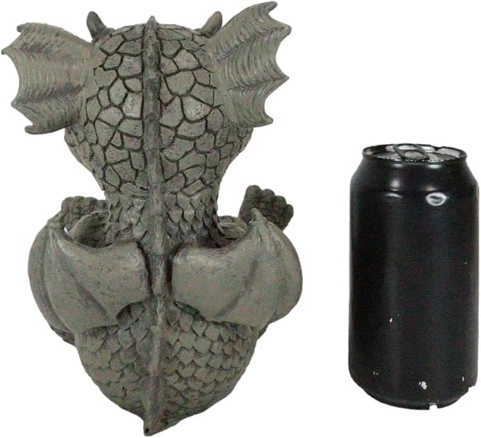 Ebros Whimsical L.O.L Soul Garden Laughing Out Loud Dragon Statue 7.75" Tall Faux Stone Resin Finish Hilarious LOL Fantasy Animated Dragons Welcome Guest Greeter Decor Figurine