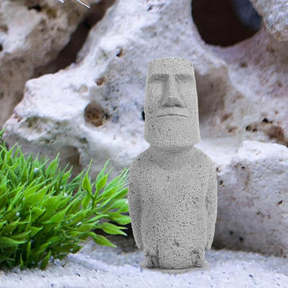 IMIKEYA Easter Island Head Statue Sandstone Akivi Moai Monolith Decorative Garden Sculpture Mini Moai Figurine for Home Garden Patio Lawn