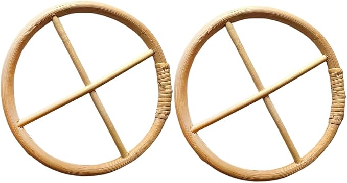 2Pcs Brown Wind Chime Circles, DIY Wind Chimes, Circles of Wind Chime or Frames, Long Lasting House Garden Parts Transparent Top, Round Wind Chimes Patio, Outdoor Décor