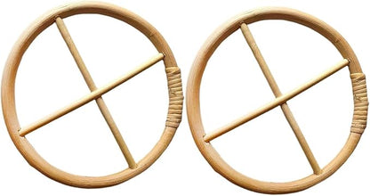 2Pcs Brown Wind Chime Circles, DIY Wind Chimes, Circles of Wind Chime or Frames, Long Lasting House Garden Parts Transparent Top, Round Wind Chimes Patio, Outdoor Décor