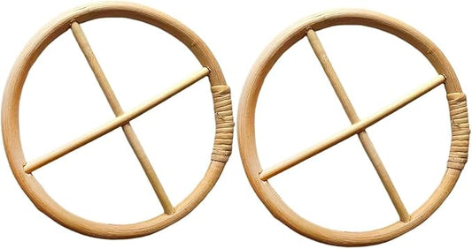 2Pcs Brown Wind Chime Circles, DIY Wind Chimes, Circles of Wind Chime or Frames, Long Lasting House Garden Parts Transparent Top, Round Wind Chimes Patio, Outdoor Décor