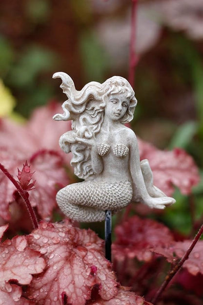 MUAMAX Miniature Mermaid Garden Stakes Fairy Garden Decorative Figurines Accessories Planter Flower Pot Outdoor Yard Decor Micro Landscape Ornaments Succulent Decorations…