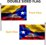 Colombian Colombia And Puerto Rico Puerto Rican Flag 3x5 Ft Double-Sided Printed Indoor/Outdoor Flag Polyester Fabric Decorative Banner With 2 Brass Grommets 3x5 Foot National Flags For Outside