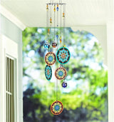 YUFENG Wind Chimes Outdoor Decor, Metal Memorial Windchimes Hanging Decoration for Garden Home Yard and Christmas Tree, 23.5'' Metal Flower Ornament Christmas Decor