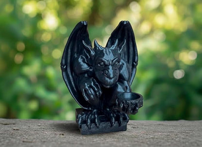 OLOMA Concrete Gargoyle Statue Gothic Garden Decor Heavy Outdoor Sculpture Made from Stone with Protective Resin Coating Weather Resistant Mythical Guardian for Yard Patio Entryway