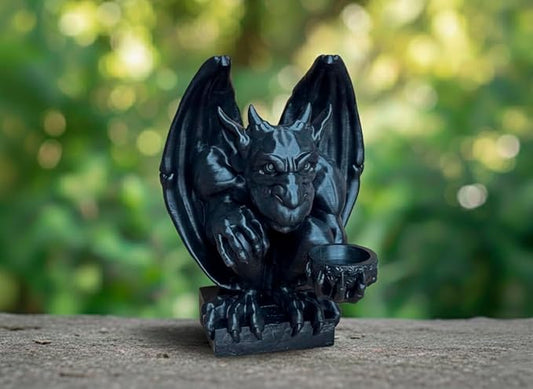 OLOMA Concrete Gargoyle Statue Gothic Garden Decor Heavy Outdoor Sculpture Made from Stone with Protective Resin Coating Weather Resistant Mythical Guardian for Yard Patio Entryway