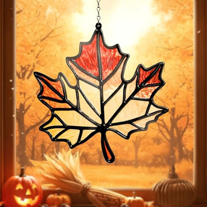 Maple Leaves Handmade Resin Suncatchers, Artisan Boho Sun Catcher Stained Glass Effect Window Hanging Garden Decor, Pendants Fall Decorations, Gift for Mother's Day Mom Grandma Wife Women