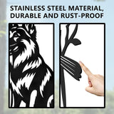 WADORN German Shepherd Metal Yard Art Decor, Dog Stainless Steel Outdoor Tree Silhouette Stake for Tree Yard Garden Patio Animal Outdoor Decor Gift for Housewarming Home Art Decor