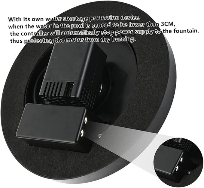 Solar-Powered Garden Fountain Decorative Aerator for Pool Led Water Pump Protection Easy to Install