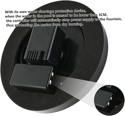 Solar-Powered Garden Fountain Decorative Aerator for Pool Led Water Pump Protection Easy to Install