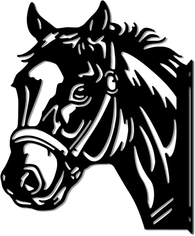 WADORN Farm Horse Silhouette Yard Outdoor Decor, Horse Statues Garden Signs Horse Outdoor Lawn Yard Decoration Animals Ornaments for Fences Horse Signs for Farmhouse Garden Lawn Patio Pathway